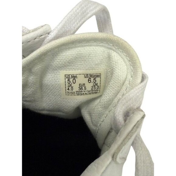 Vans Women's Old Skool Skateboard Shoe Sneaker All White Leather Low Size 6.5 - Picture 6 of 10